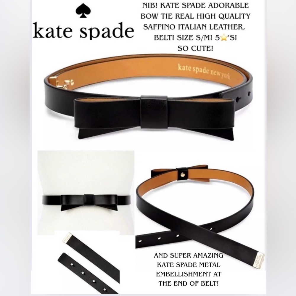 NIB! KATE SPADE ELEGANT BLACK BOW BELT! FITS S/M! ABSOLUTELY ADORABLE!